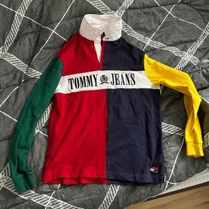 Tommy Hilfiger Jeans 90's Capsule Rugby Polo Long Sleeve Color Block Retro
